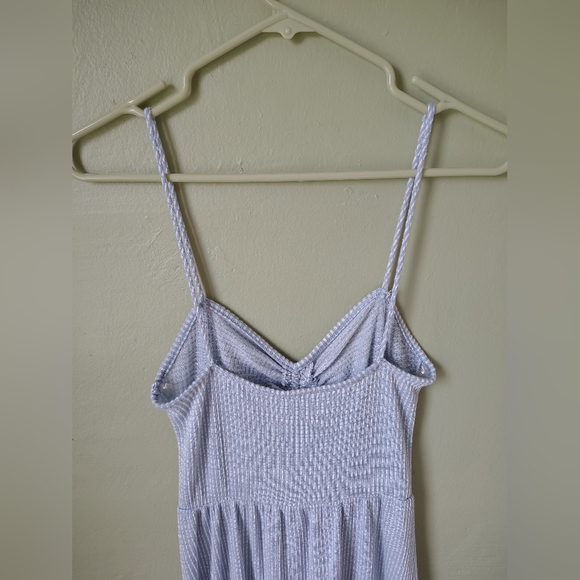 Caution to the Wind Women's Medium Light Blue White Spaghetti Strap Dress - Picture 5 of 6